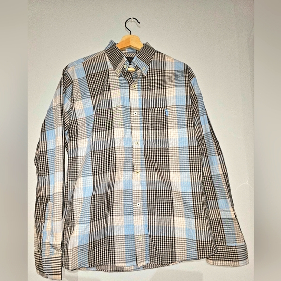 Ralph Lauren Men's Large Custom Fit Button Down Shirt Plaid Long Sleeve - Picture 1 of 6